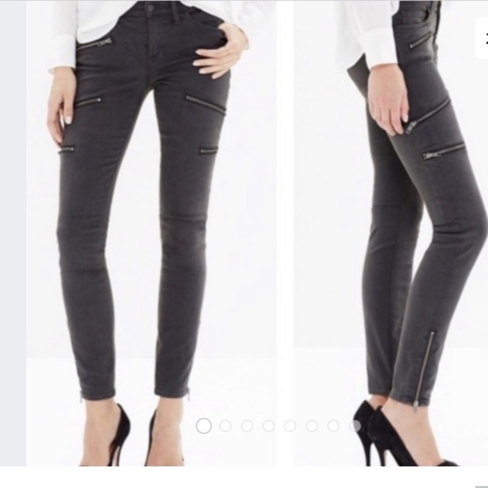 Madewell Gray Skinny Skinny Jeans with Zips